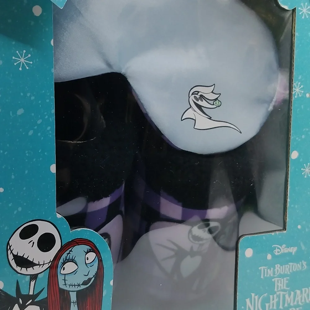 Disney Nightmare Before Christmas Holiday Slippers With Sleep Mask Women 6 NIB